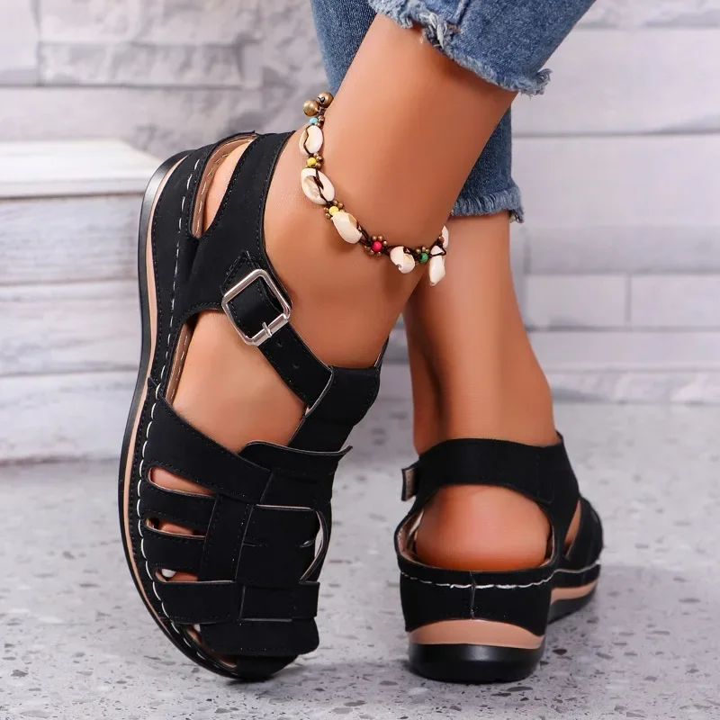 Женская обувь 2024 женские сандалии с закрытым носком уличные повседневные туфли