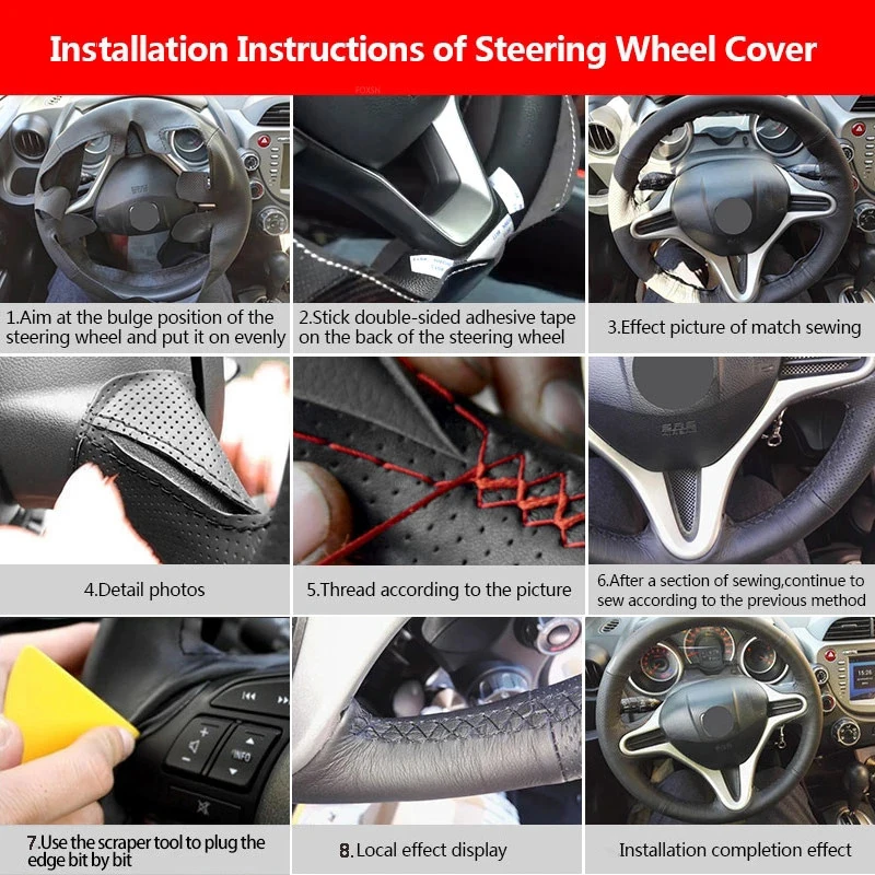 Чехол на руль для Hyundai Accent 2006-2010 2011 Getz 2005 Kia Rio Rio5 2006 2007 2008 2009
