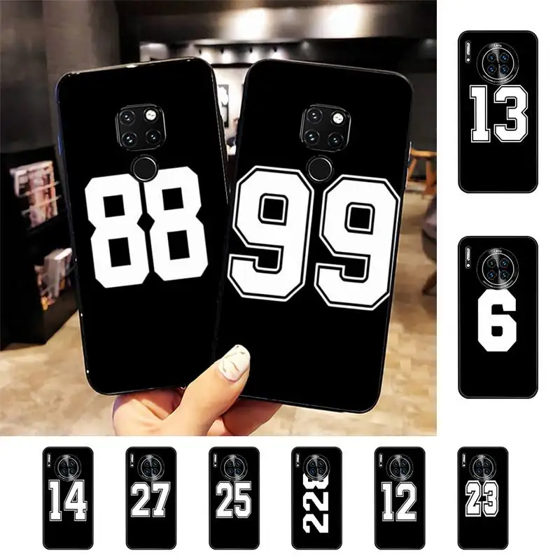 

Football Lucky Number And Letter Phone Case for Huawei Mate 20 10 9 40 30 lite pro X Nova 2 3i 7se