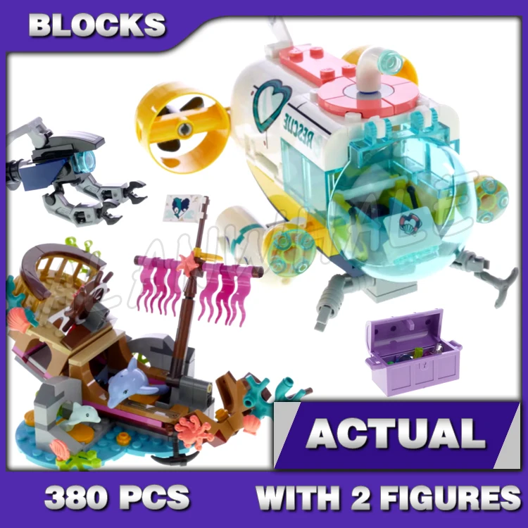 380 шт. морская подводная лодка Friends для подводного скутера Dolphin Rescue Shipwreck 11371 наборы