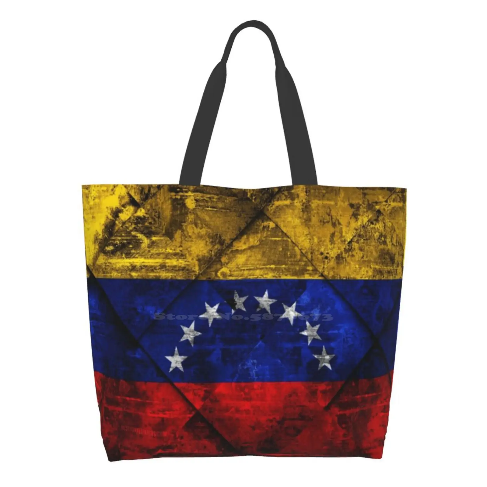

Free Venezuela, Venezuela Flag With Cool Crystal Texture Women Shopping Bag Girl Tote Large Size Venezuela Free Jdm Patriot