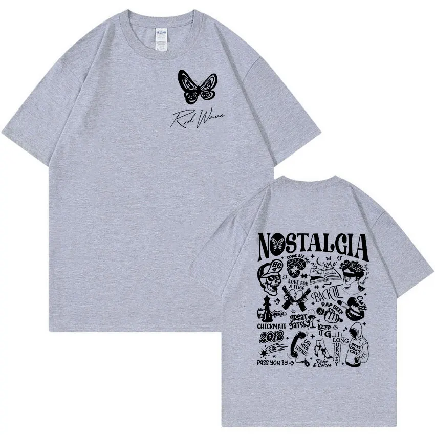 Rapper Rod Wave Nostalgia Album Print T Shirt Men Women Hip Hop O-Neck Fashion T-shirts 100% Cotton Oversized T-shirt Streetwear