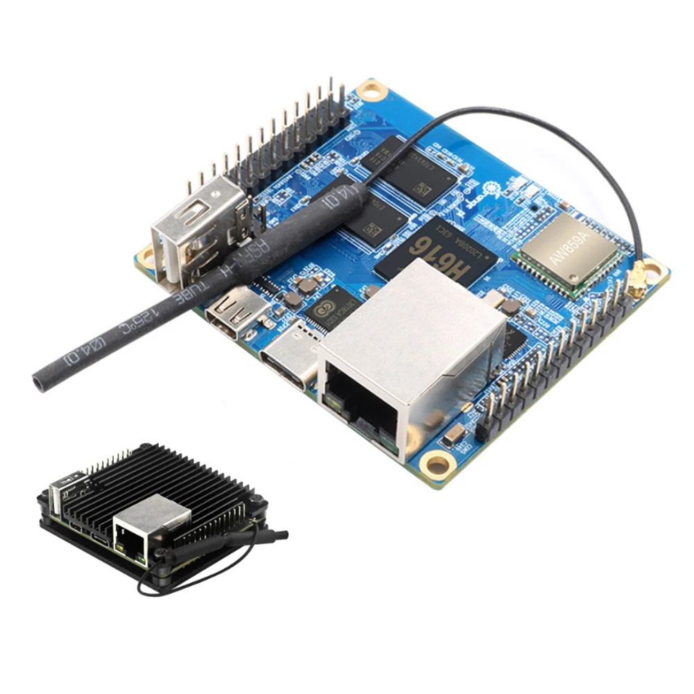 

Макетная плата для Orange Pi Zero 2 1 Гб RAM Allwinner H616 с алюминиевым чехлом, поддержка Wi-Fi + BT5.0, Поддержка Android 10