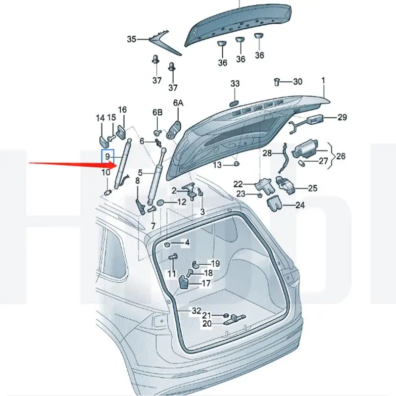 Подъемный кронштейн HiBBL 56H82785 1 для Skoda KODIAQ GT 2019-2022