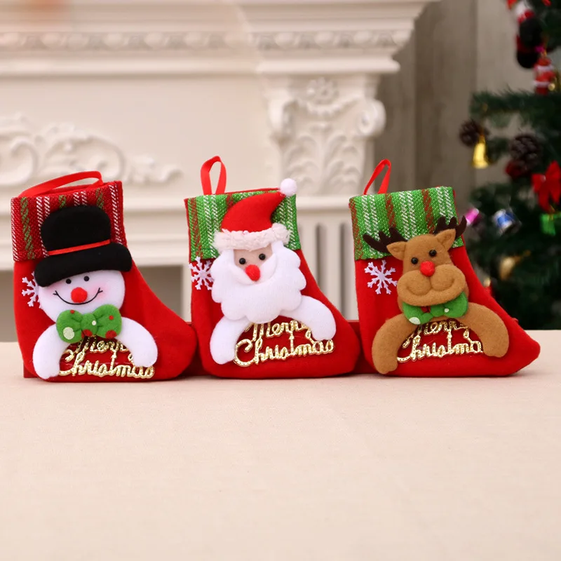 1PC New Year 2024 Gifts Christmas Stocking Xmas DIY Noel Natal Christmas Decorations for Home Ornaments Navidad Decor Garland