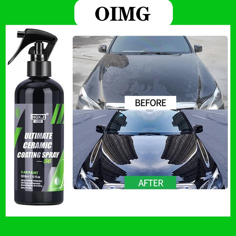 

300ML Ceramic Coating For Auto Paint HGKJ S6 Crystal Wax Spray Nano Hydrophobic Liquid Polymer Oleophobic Anti Rain Car Care