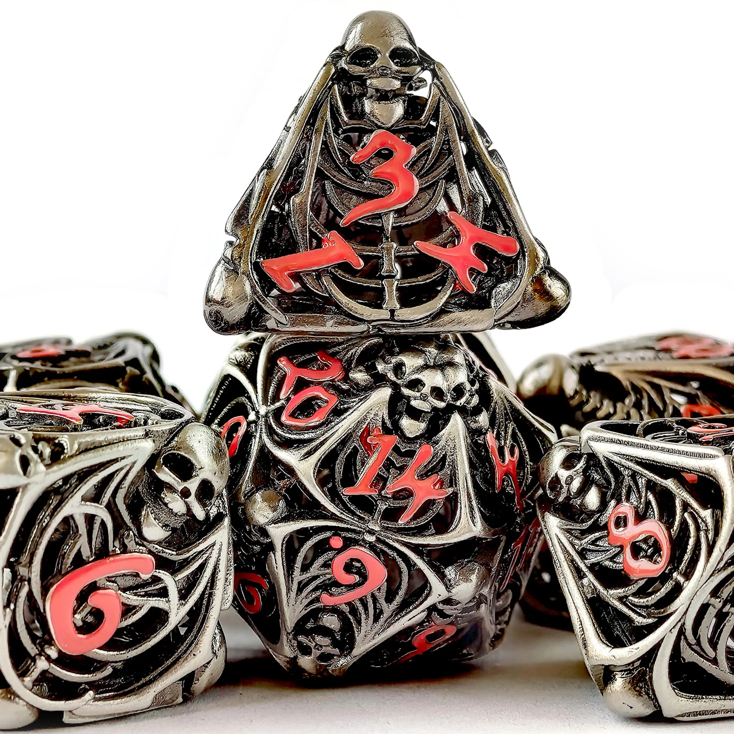 Металлические игральные кости DND 7 с черепом полые металлические D & подземелье и