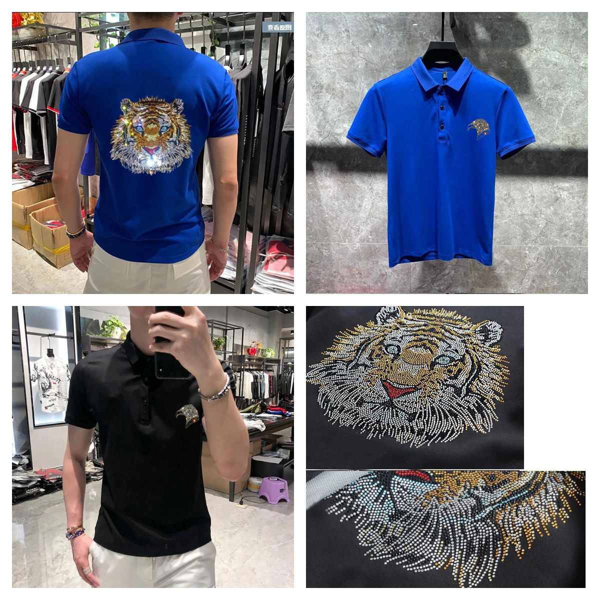 

High quality Brand Men's Polo Shirts Hot drill Slim Breathable Summer Cotton Male Tops 001