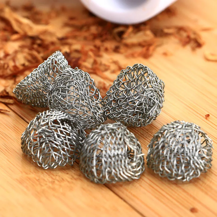 50Pcs Tobacco Ball Filter Burning Mesh 17mm Hollow Smoking Pipe Metal Promote Combustion Supporting Net Silver Small Tool |