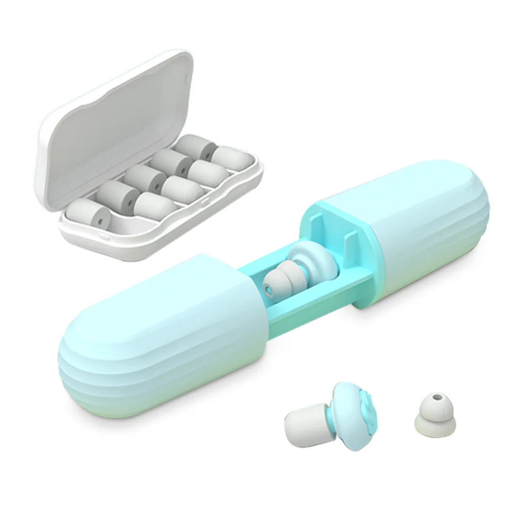 

1/2/3/5 Noise Reduction Silicone Earplugs Reusable Soundproof Sleeping Ear Muffs Hearing Protection Construction Blue