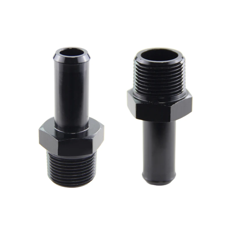 

2PCS 3/4" NPT Male to AN12 Hose Barb Straight Aluminum Adapter Fitting Black