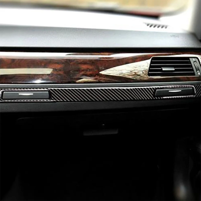 

Углеродное волокно Авто центр управления копилот держатель стакана воды панель крышка наклейка Накладка для BMW E90 E92 E93 аксессуары для салон...