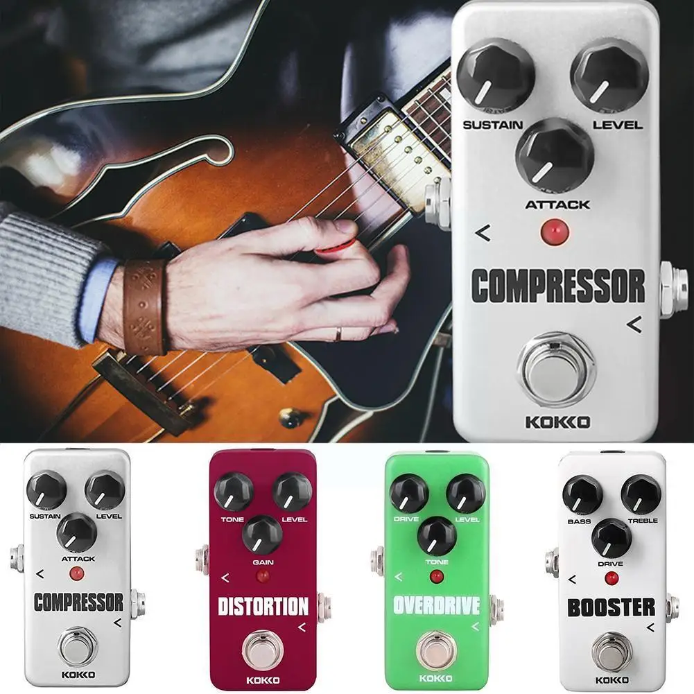 

Kokko педаль для гитарных эффектов, усилитель компрессора, искажение, Overdrive, полностью аналоговая педаль для гитары True Bypass, аксессуары для гита...