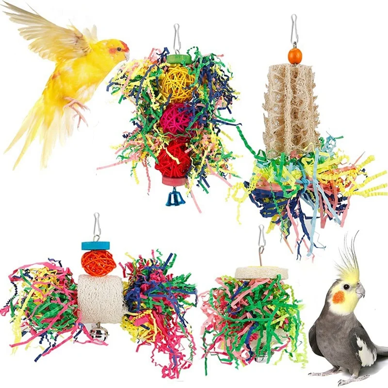

Bird Toys Bird Shredding Foraging Toys Parakeet Toy Chewing Hanging Toy Bird Shredded Paper Bird Cage Accessories