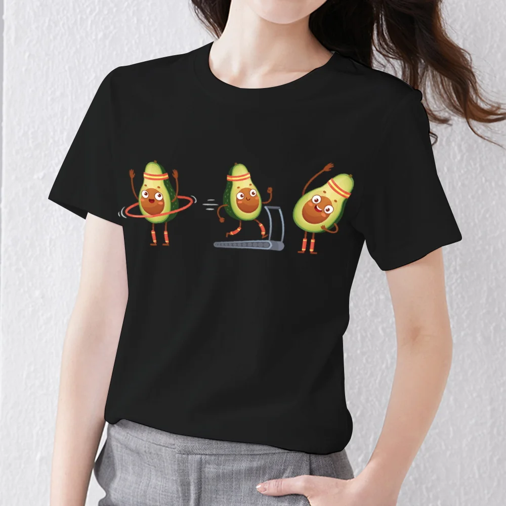 

2023 Women's New 3D Cartoon Avocado Print T-shirt Summer Casual Round Neck Short Sleeve Top T-shirt Clothing