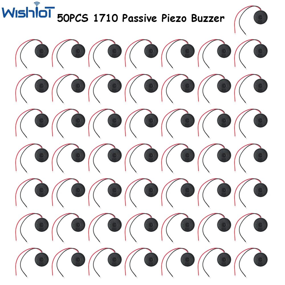 

50x 1710 Passive Piezo Buzzer Electronic Sounder Speaker with Lead Wire Diameter 17mm Height 4mm Piezoelectric Buzzerphone Alarm