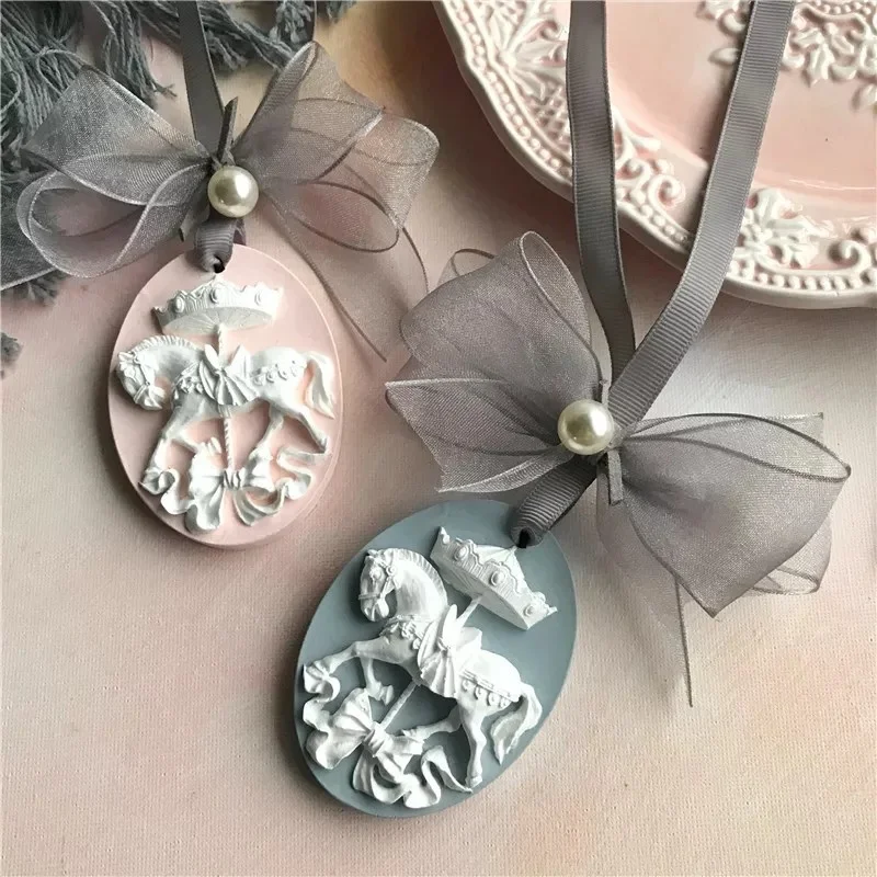 

3D Trojan Horse Pendant Mold DIY Aromatherapy Gypsum Silicone Mold Decoration Aromatherapy Silicone Mold Home Decoration