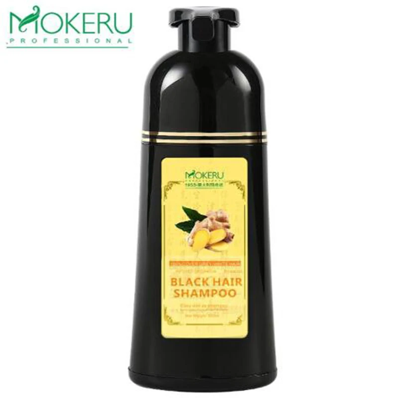 Mokeru 500g Natural Ginger King Hair Dye Shampoo Easy To Use Harmless Long Lasting Black Hair Herb Anti-white Hair Free Shipping
