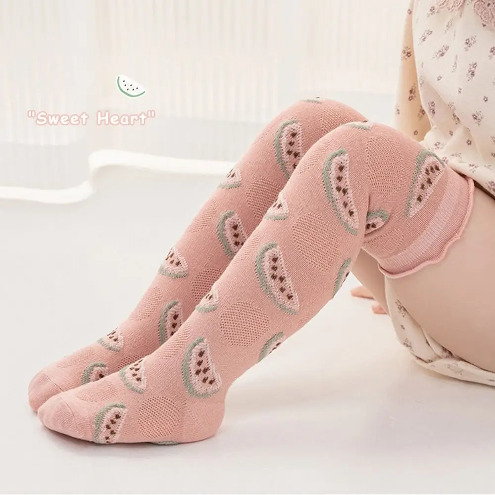 

Peach Fungus Edge Orange Fruit Summer Korean Style Stockings Kids Hosiery Knee High Socks Children Girls Long Socks