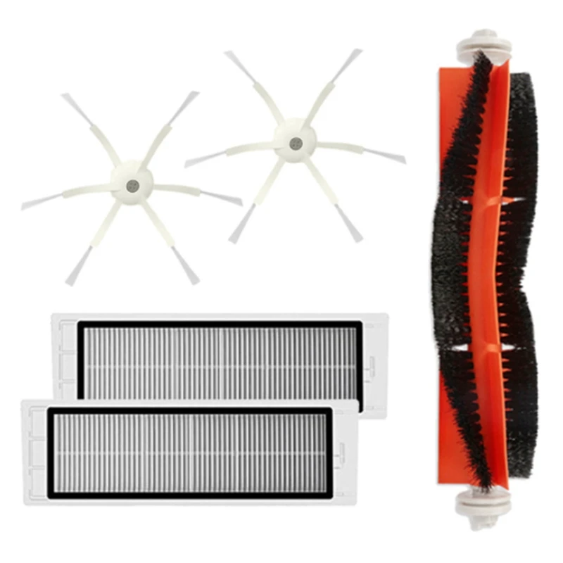 

2Pcs 6-Arms Side Brushes+1Pc Main Brush+2Pcs Hepa Filters For XIAOMI Vacuum 2 Roborock S50 Robot Vacuum Cleaner Parts