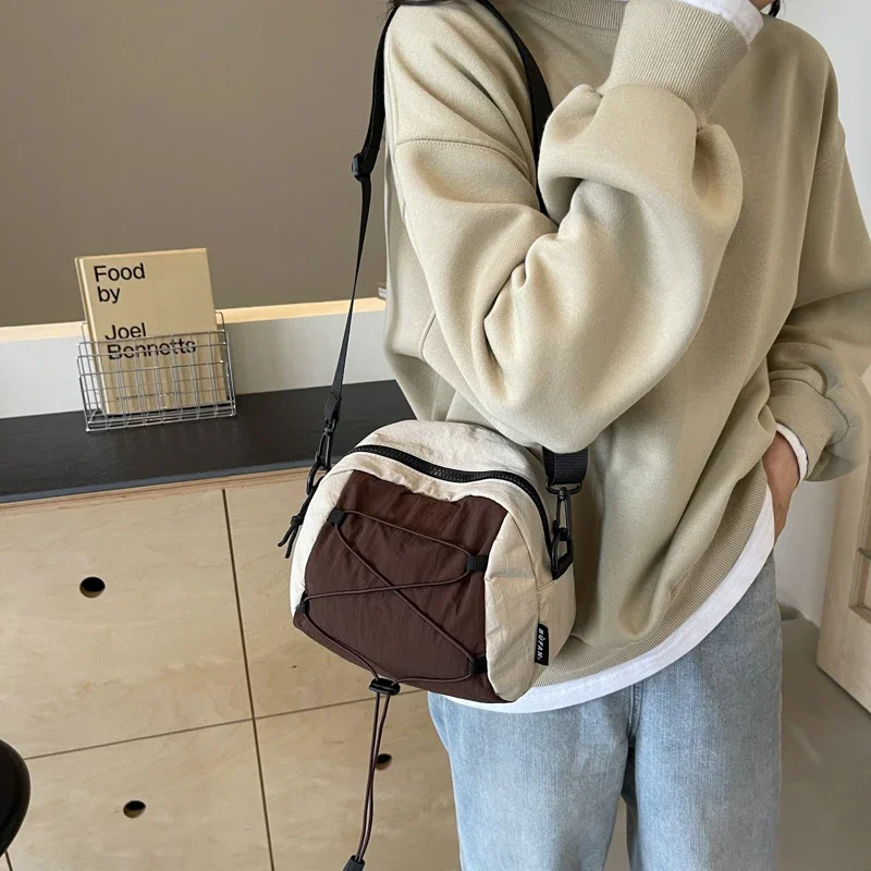 Нейлоновая Лоскутная Сумка Через Плечо В Повседневном Стиле Большая