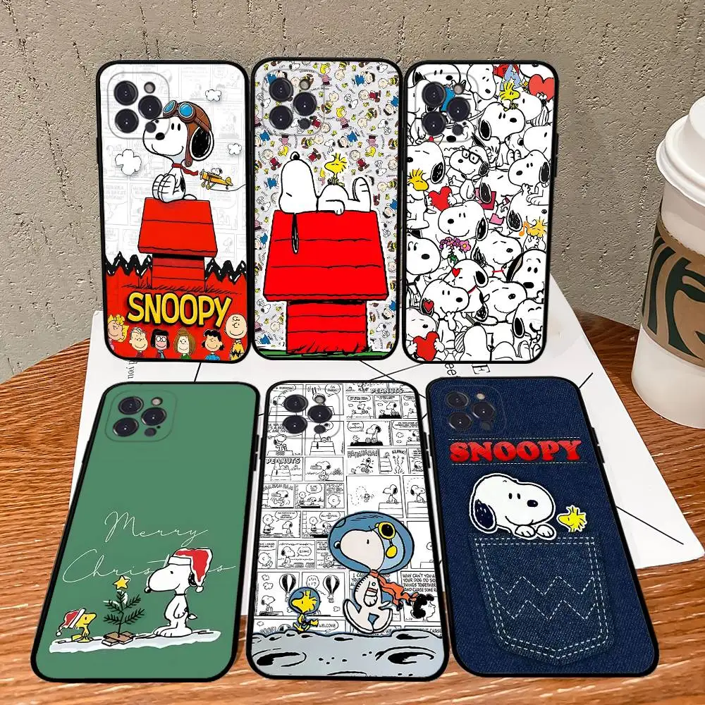Фото Милый мультяшный чехол S-Snoopys для iPhone 17, 16, 15, 16e, 14, 13, 12, 11 Pro Max Plus, чехол-накладка, коque №1