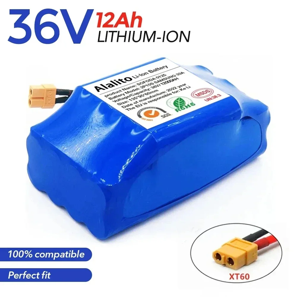 Аккумуляторная литиевая батарея 10S2P 36 В 12 Ач 12000 мАч 18650