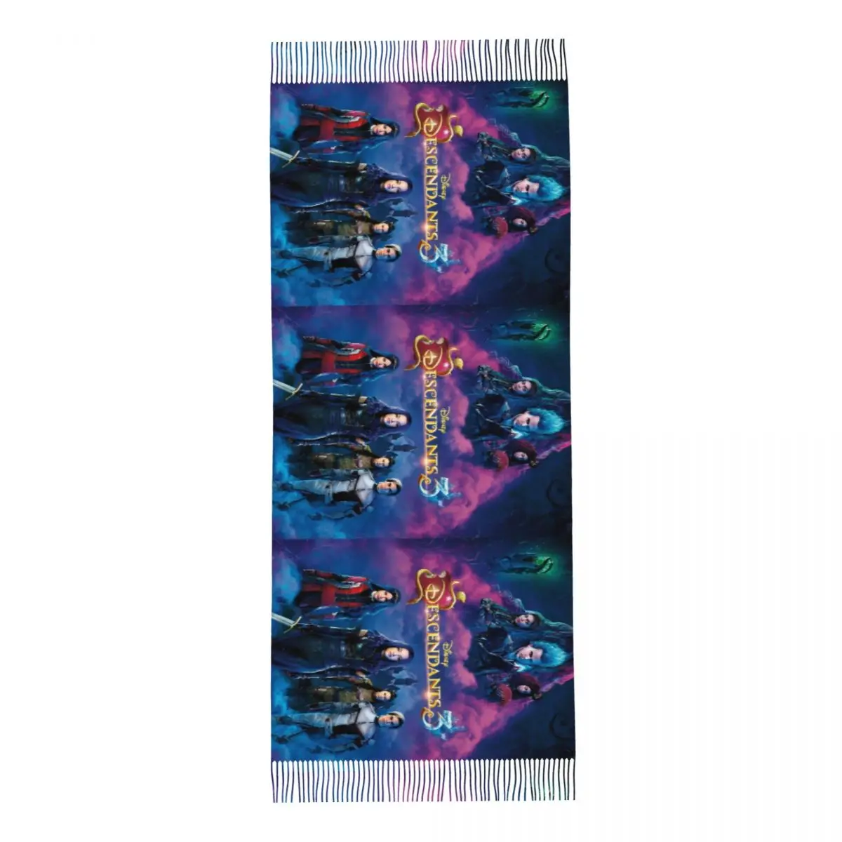 Женский шарф с кисточками Наследники 4 The Rise Of Red большая зимне-осенняя шаль и