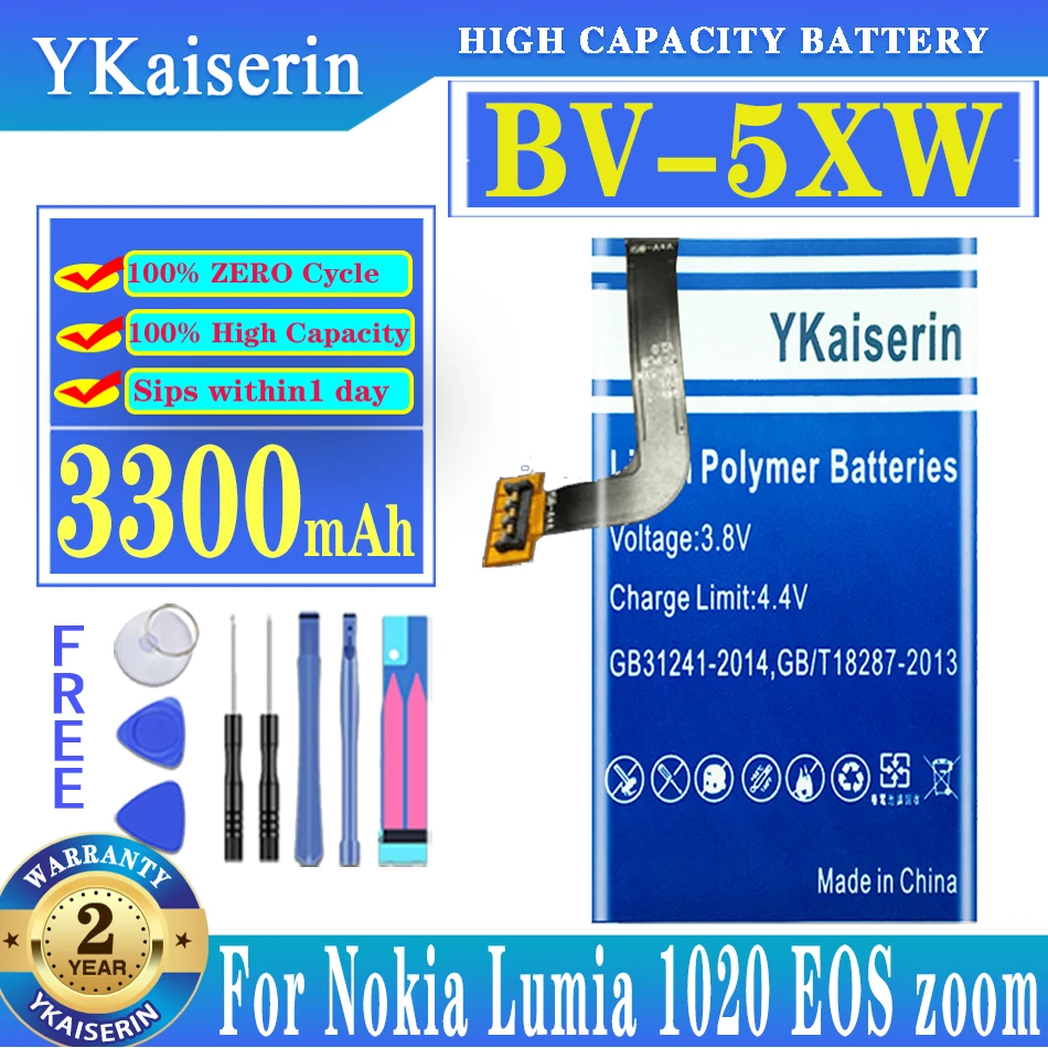 

YKaiserin BV-5XW 3300mAh Battery for Nokia Lumia 1020 EOS Zoom Lumia1020 RM-876 RM-875 RM-877 RM 876 875 877 Batterij