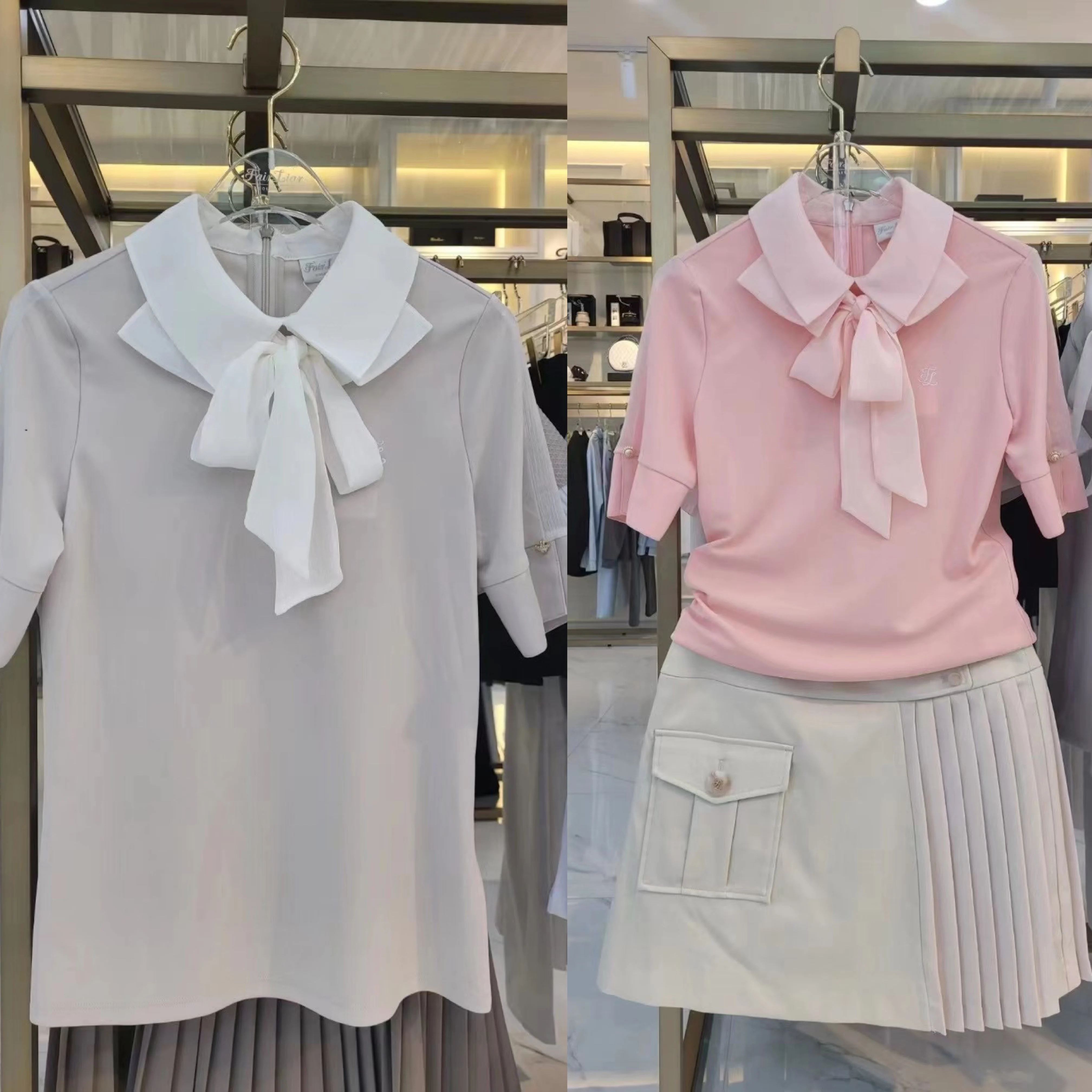 

High-end golf sports women's golf clothing women's clothing ladies silk scarf short-sleeved T-shirt