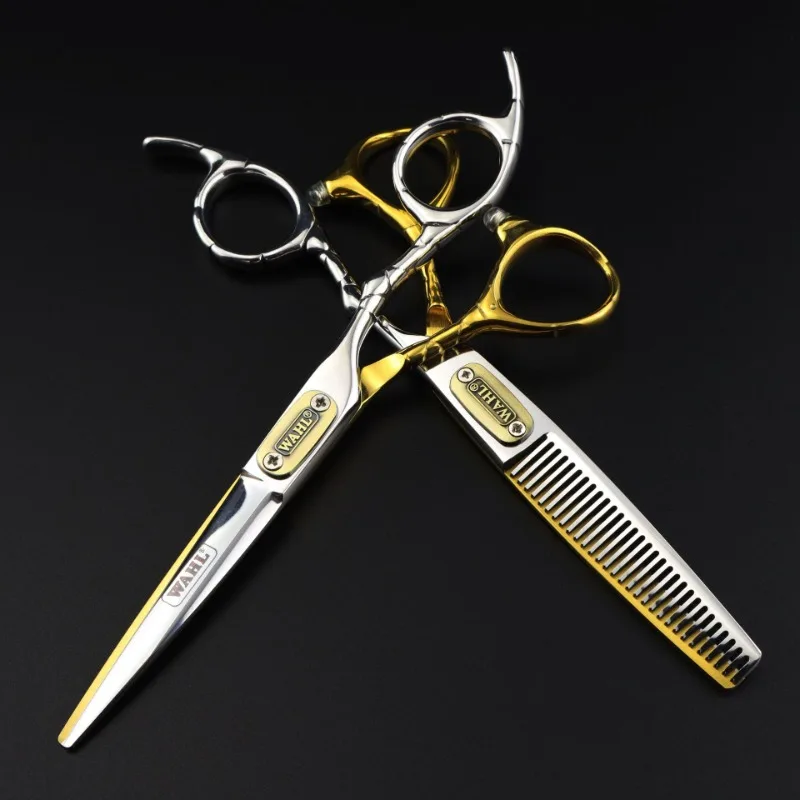 

Professional Japan 440c Steel 6 Inch White Gold Hair Cutting Scissors Haircut Thinning Barber Cut Shears Hairdressing Scissors