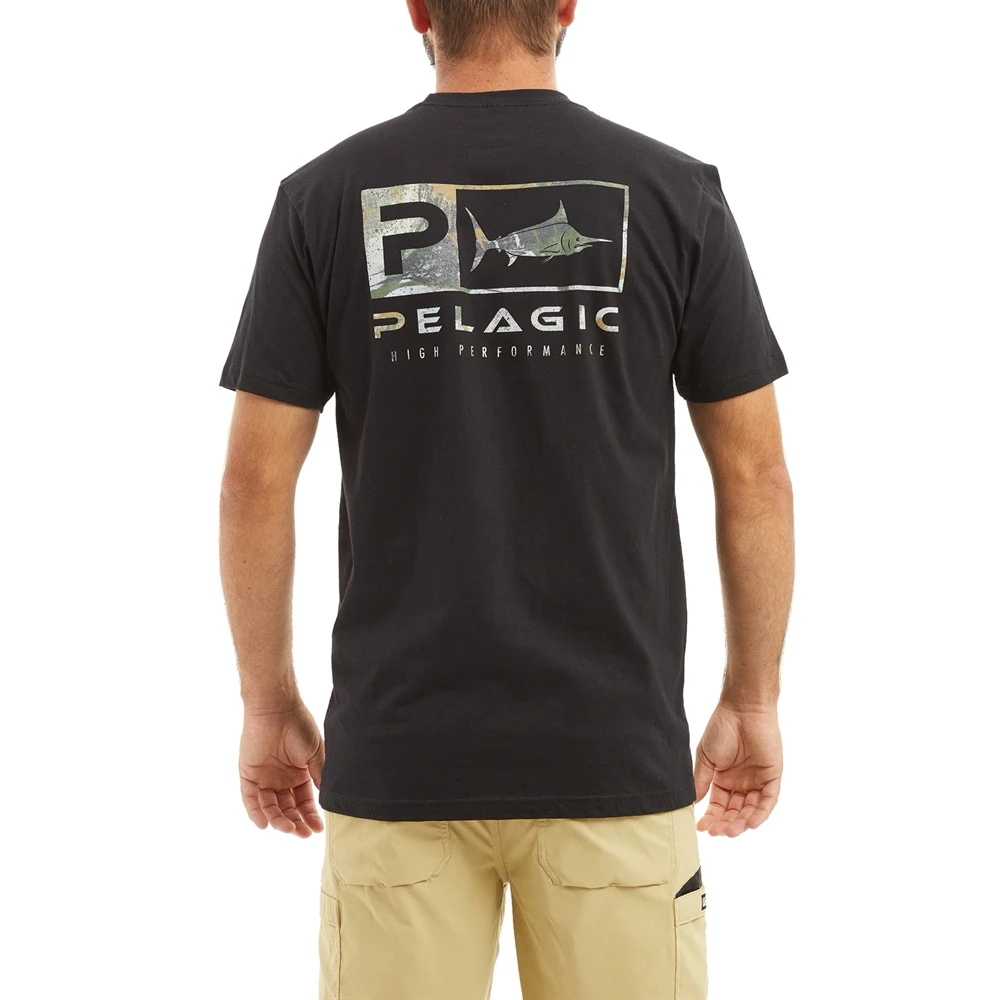 Enlarge Pelagic Fishing Shirt Outdoor Men Short Sleeve T Shirt Fish Apparel UPF50 Sun Protection Wear Breathable Hooded Angling Clothing