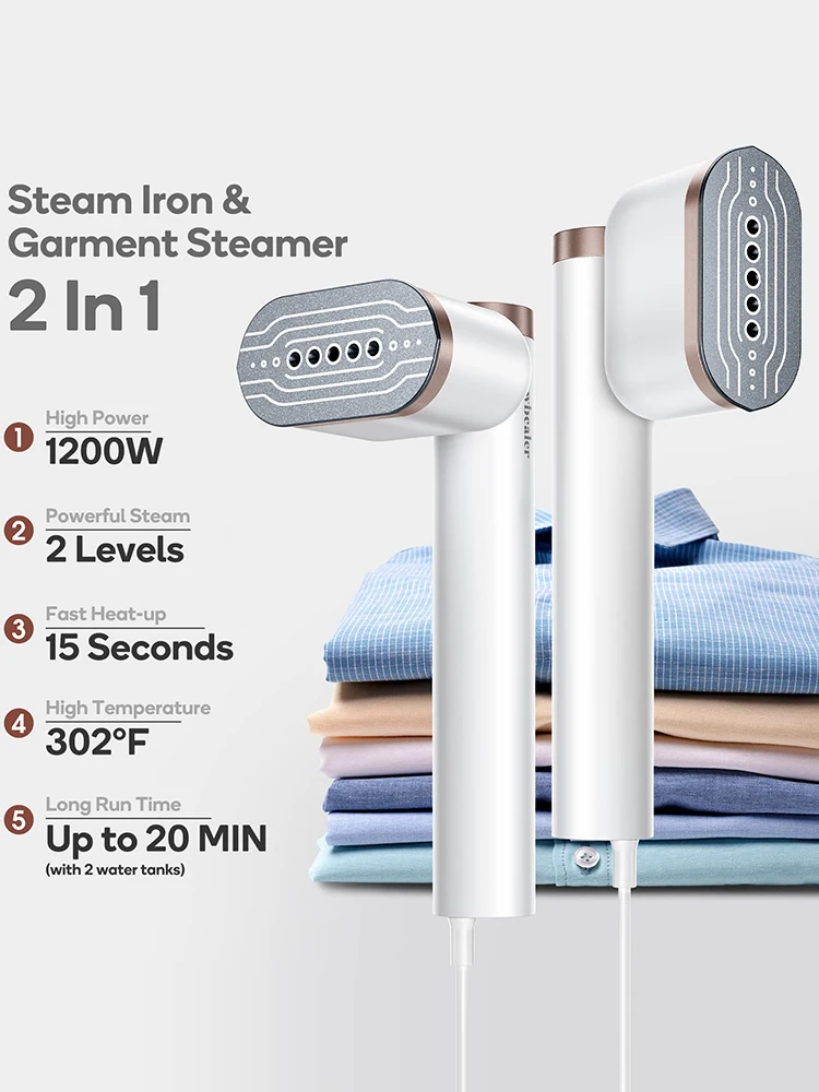 

Steam Iron Garment Steamer Handheld Fabric 1200W Travel Vertical Mini Portable High Quality Home Travelling For Clothes Ironing