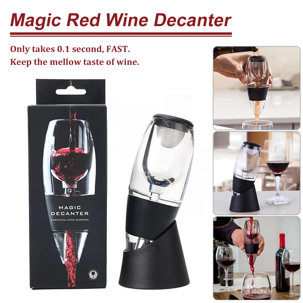 

Red Wine Decanter For Bar Party Kitchen Professional Red Wine Aerator Dispenser Wine Pourer With Filter And Base Bar Accessories