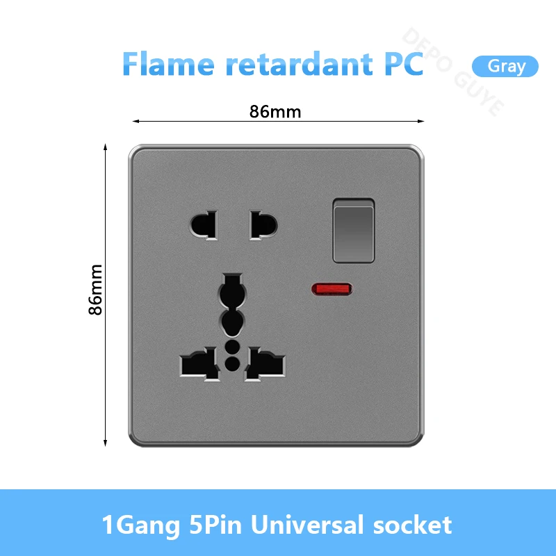 

Розетка Depo Guye с USB, серая