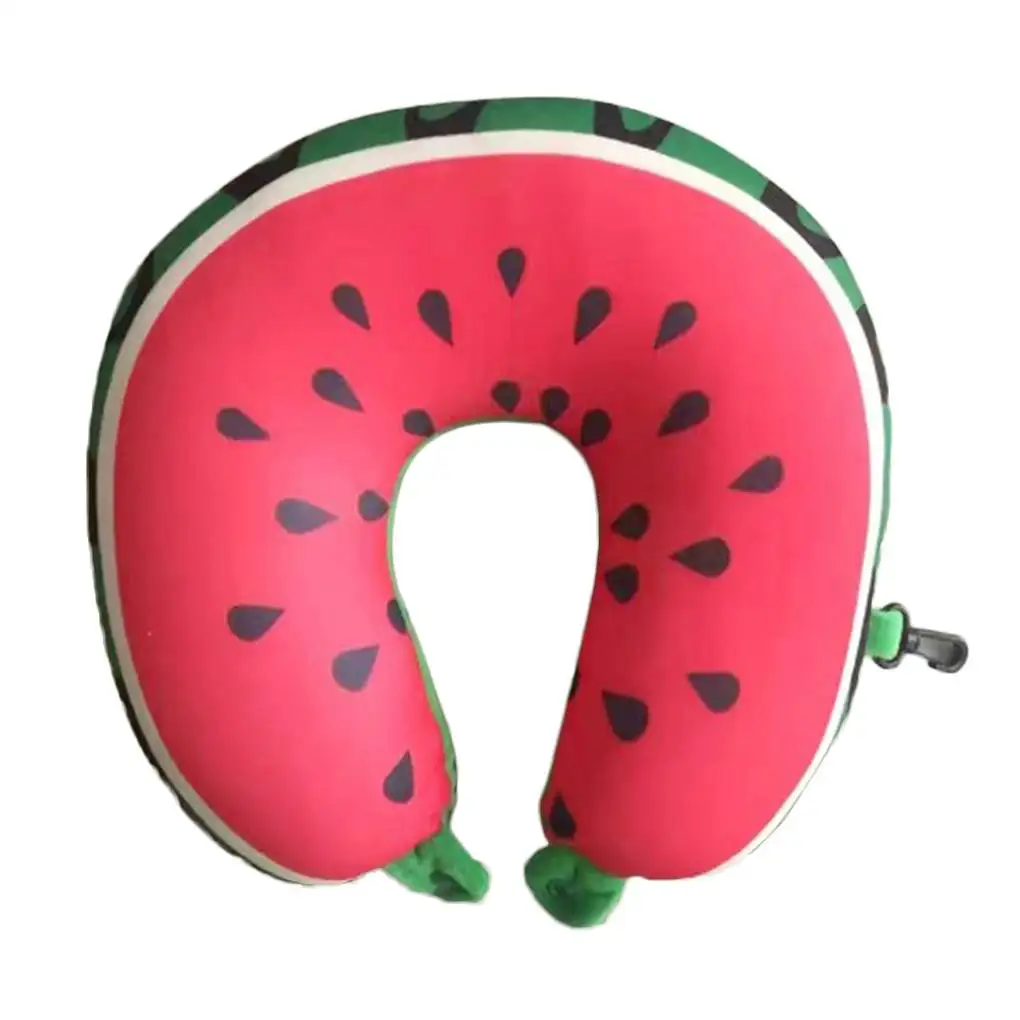 

U Shaped Neck Pillow Watermelon Kiwi Orange Cartoon Fruit Pillows Massage Neck Car Travel Cushion