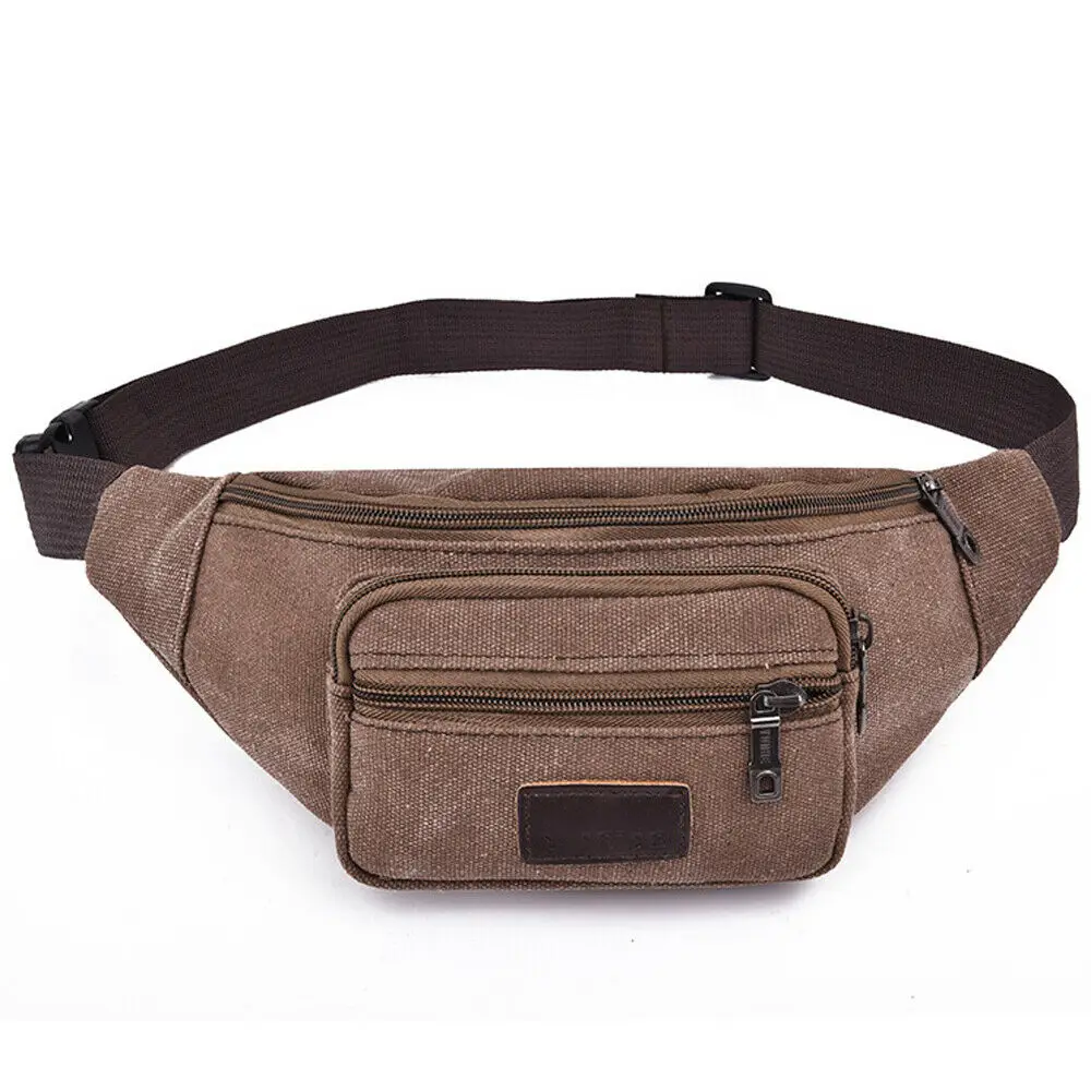 

Sports Waist Packs Casual Canvas Hidden Anti-theft Chest Bags Body Running for Men Women Tourist Cycle Crossbody Bag Pocket