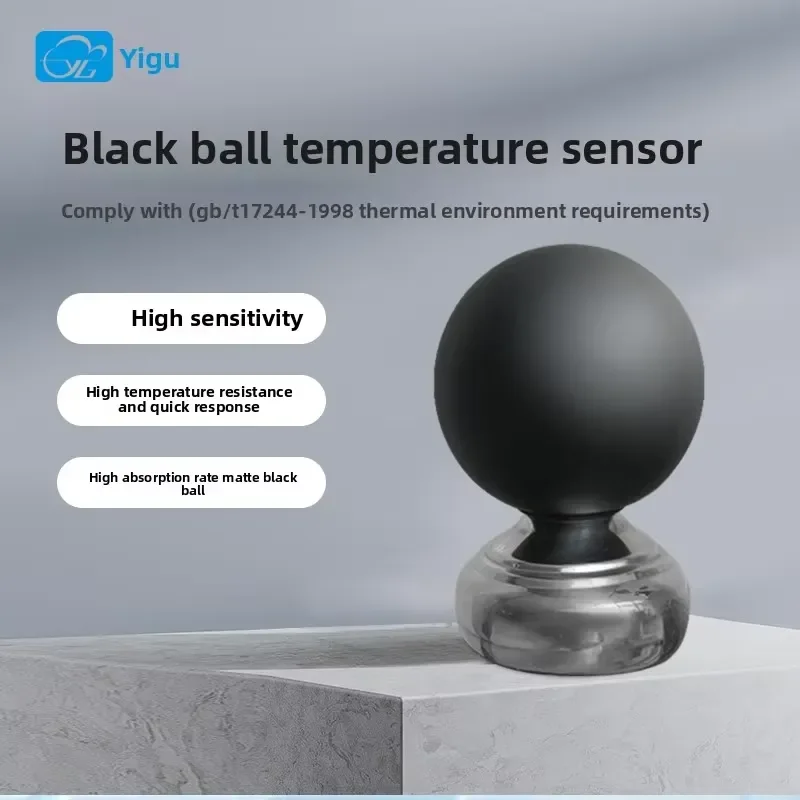 Фото Датчик температуры Dry-Bulb Wet-Bulb Black Ball, черный шарообразный термометр, промышленный интегрированный монитор теплового стресса WBGT №5
