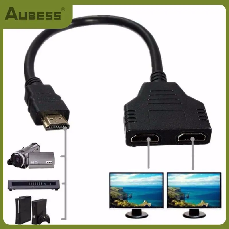 

Adapter Converter Signal Transfer Portable 1 In 2 Out Splitter Cable High Quality 30 Cm 1080p -compatible Adapter