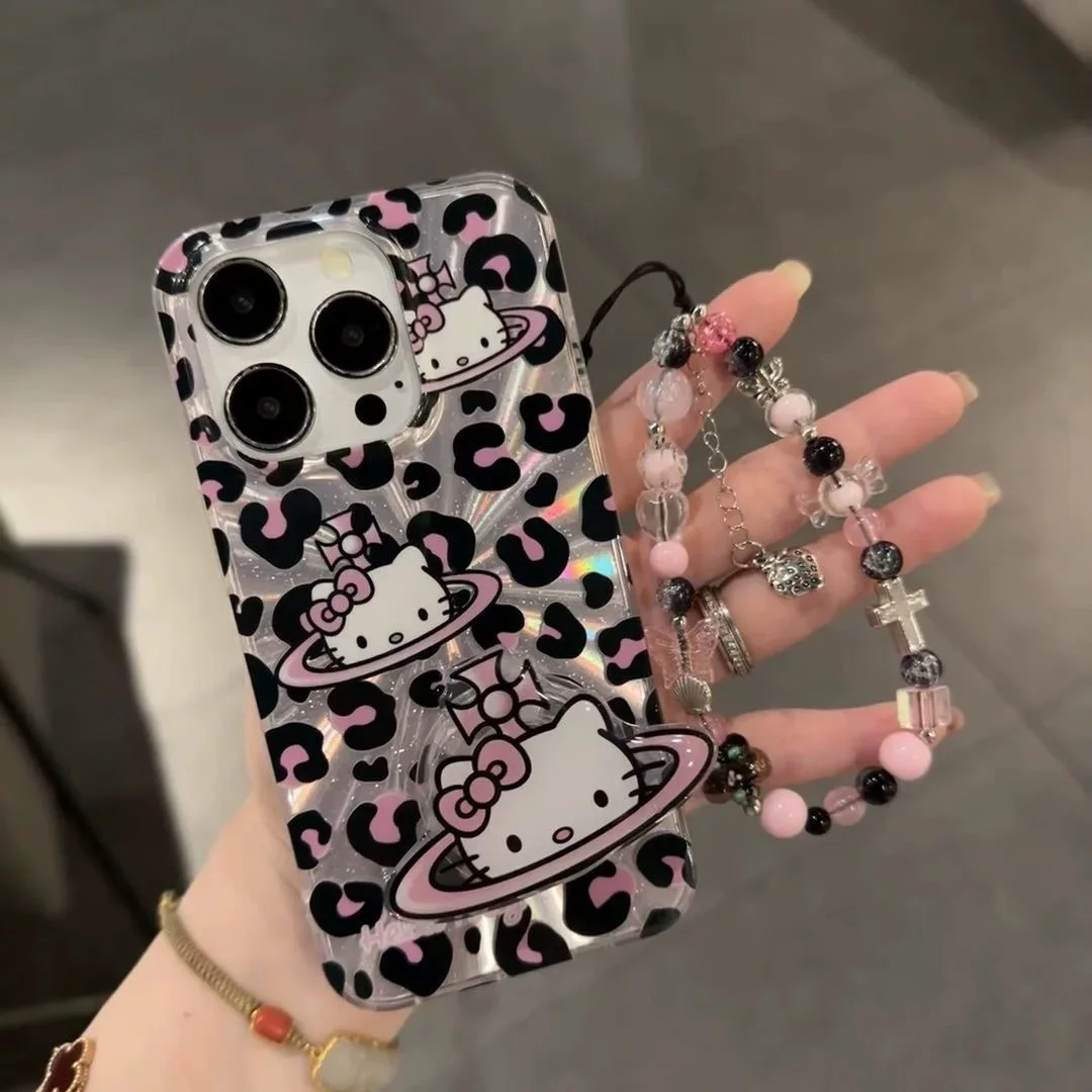 Чехол для телефона Sanrio с принтом Hello Kitty бантом розовый iPhone 15 14 13 12 11 Pro Max XR XS MAX 7 8Plus