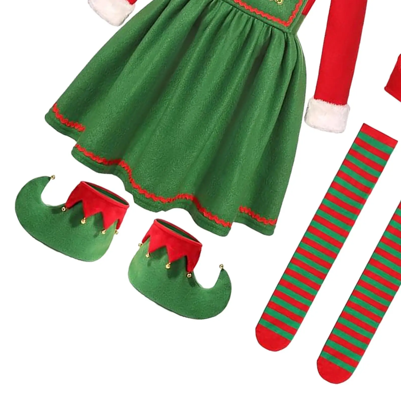 Elf Christmas Costume Fancy Dress Shoe Covers Kids Children Photo Props Clothes Elf Christmas Costume Fancy Dress Shoe Covers Kids Children Photo Props Clothes