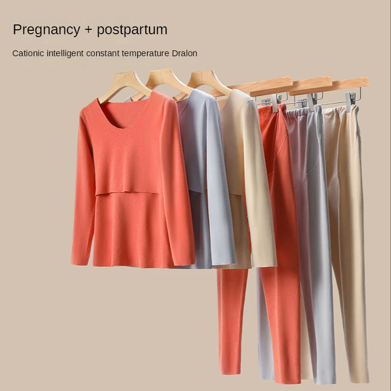 Warm Underwear for Pregnant Women In Autumn and Winter Maternity Nightwear Velvet