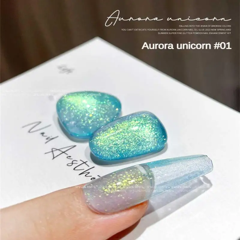 

6 Colors Aurora Pearl Shell Nail Gel Polish Long Last UV Soak Off Gel Varnish Shiny Mermaid Effect Nail Art Gel Lacquer 15ml