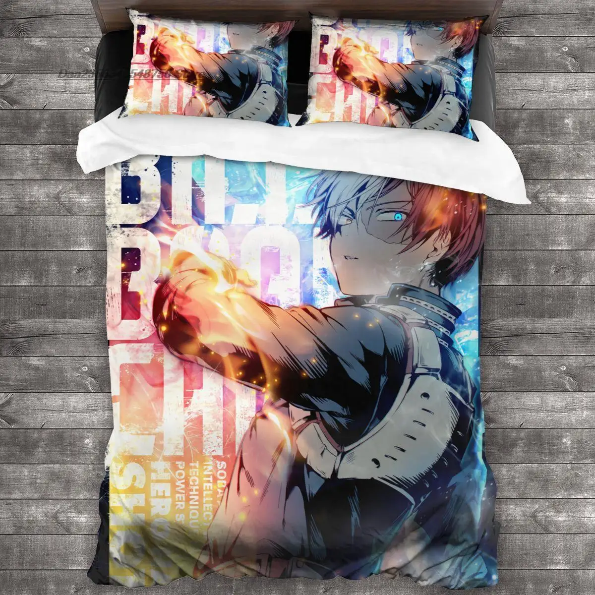 Фото Модный комплект постельного белья с 3D принтом в стиле аниме My Hero Academia Single Twin Full Queen King Size, комплект постельного белья для взрослых и детей, комплекты пододеяльников для спальни №5