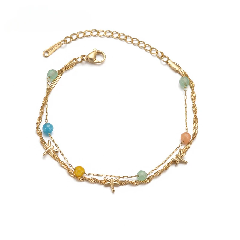 

Harajuku Crystal Bead Set Beaded Women's Vintage Aesthetic Charm Double Layer Chain Bracelet Gifts Jewelry To Friends