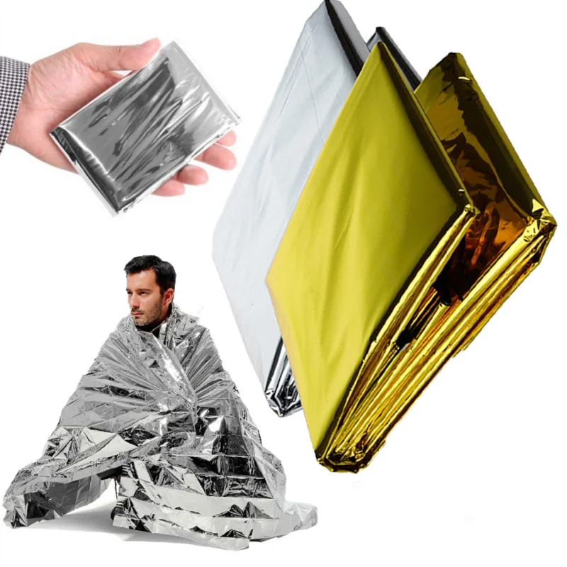 

Outdoor Multifunctional Camping First Aid Blanket Aluminum Film Warm Rescue First Aid Sleeping Bag Windproof Insulation Blanket