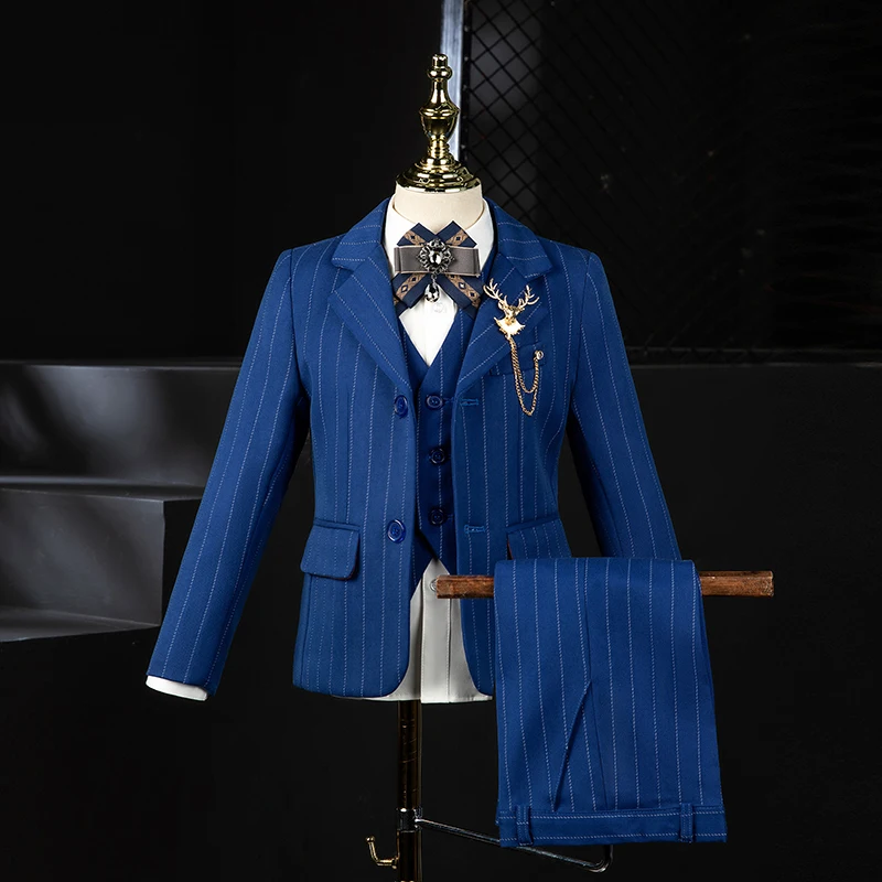 

Flower Boys Wedding Suit Kids Formal Jakcet Vest Pants 3PCS Tuxedo Dress Children Birhtday Party Photograph Performance Costume