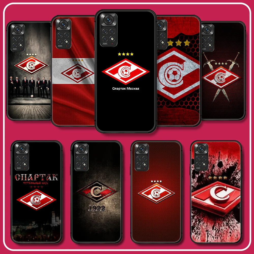 

Spartak Moscow Football Silicone TPU Phone Case For Xiaomi Redmi Note 7 8 9 10 11 12 T A C S Pro Plus K60 Cover Soft Black