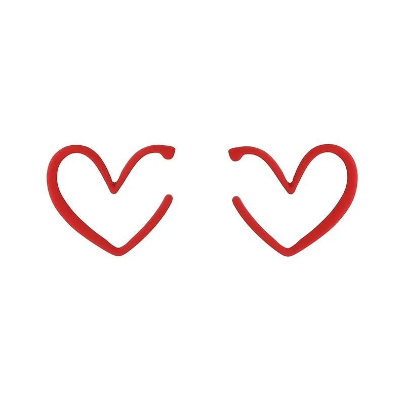 Повседневные серьги-подвески с красными сердечками для девочек забавные