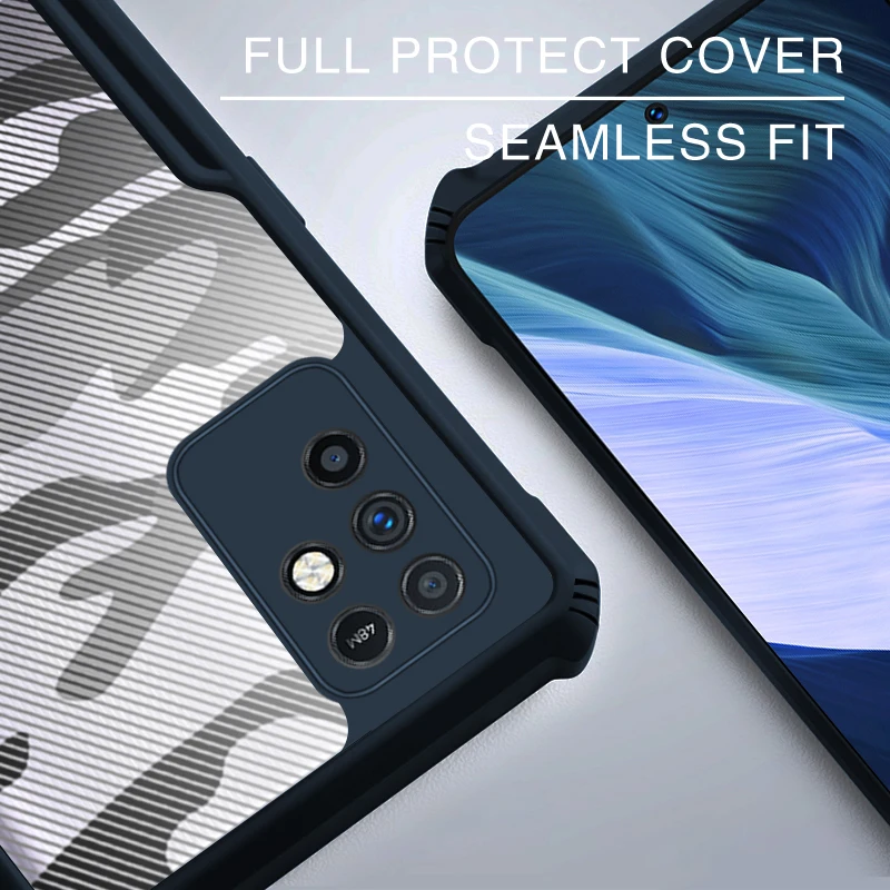 rzants for infinix note 10 11 infinix note 10 11 pro case hard camouflage cover tpu frame bumper half clear phone shell free global shipping